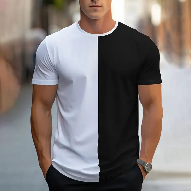 2024 New Fashion Innovative Math Formula Printed Men's Short Sleeve Summer Fresh Men Sports Fitness T Shirt Loose Round Neck Top
