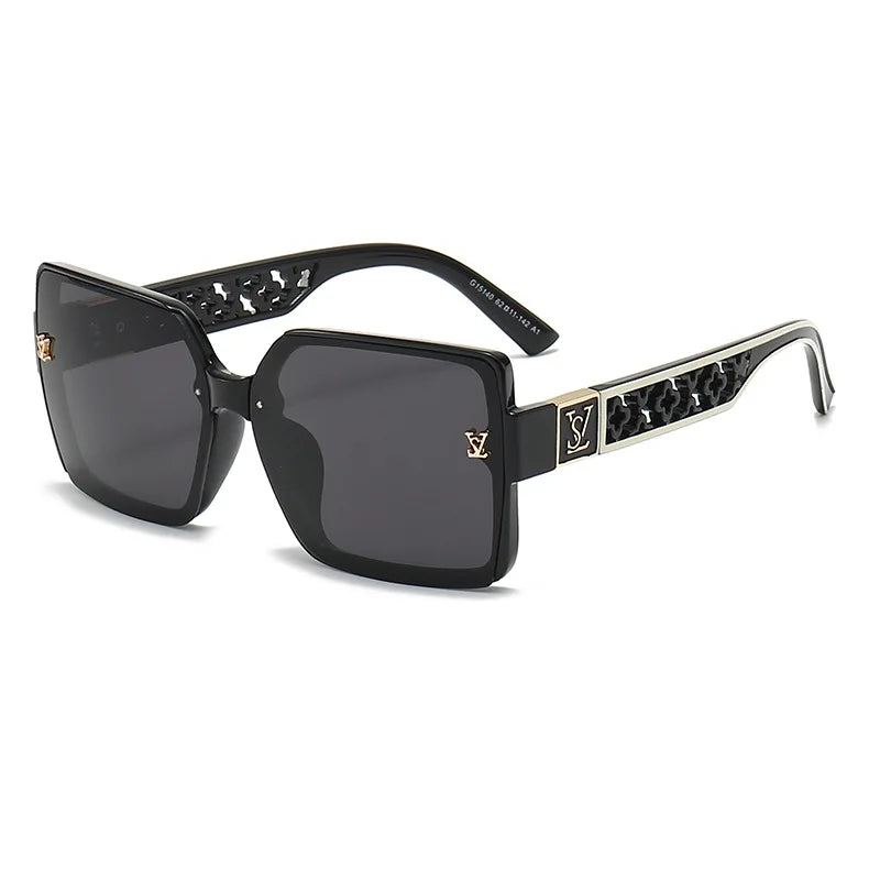 New luxury fashion box sunglasses ladies high sense sunshade sunglasses