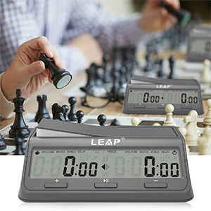 LEAP PQ9921 Chess Clock Digital Chess Timer for Board Games Timer 37 Preset Programme Countdown Bonus/Increment Delay Byo-yomi