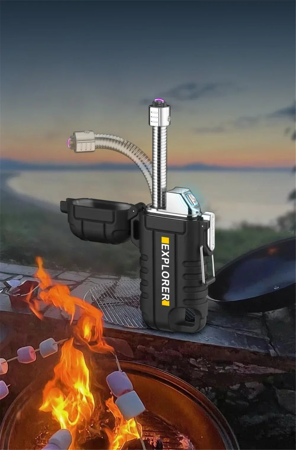 NEW USB Tape-C Waterproof Lighter Arc Plasma Lighter 360 Rotation Ignition Outdoor Camping Windproof Lighter Smoking