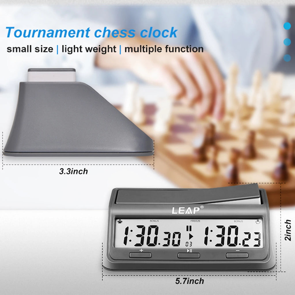 LEAP PQ9921 Chess Clock Digital Chess Timer for Board Games Timer 37 Preset Programme Countdown Bonus/Increment Delay Byo-yomi