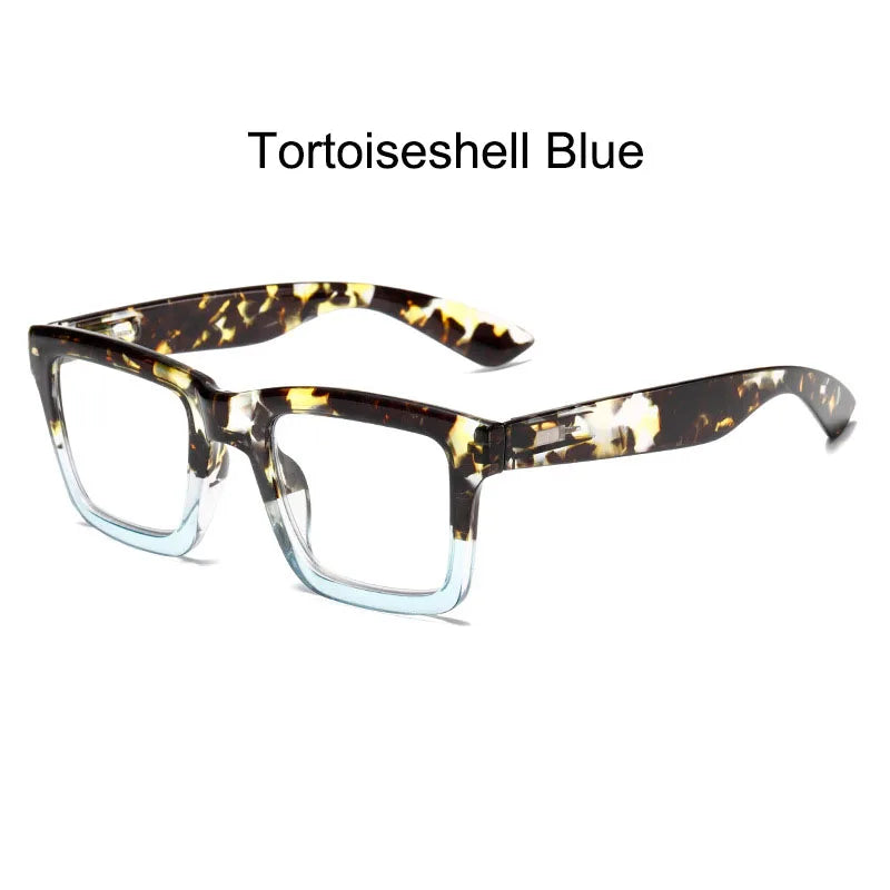 Anti Blue Light Reading Glasses for Man Woman Square Full Frame Retro Design Presbyopia Spectacles Lightweight Comfort Fit
