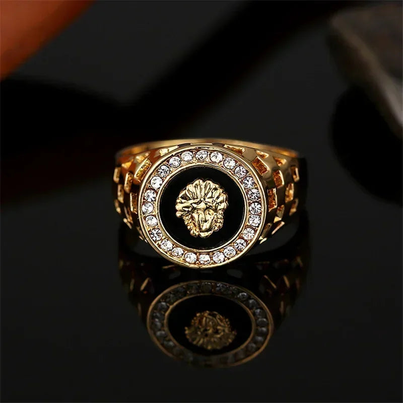Medusa Ring for Men Inlaid with Zircon Fashion Domineering Rings Female Punk Style Jewelry Gifts Wholesale