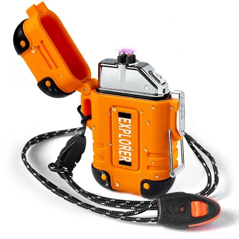 NEW USB Tape-C Waterproof Lighter Arc Plasma Lighter 360 Rotation Ignition Outdoor Camping Windproof Lighter Smoking