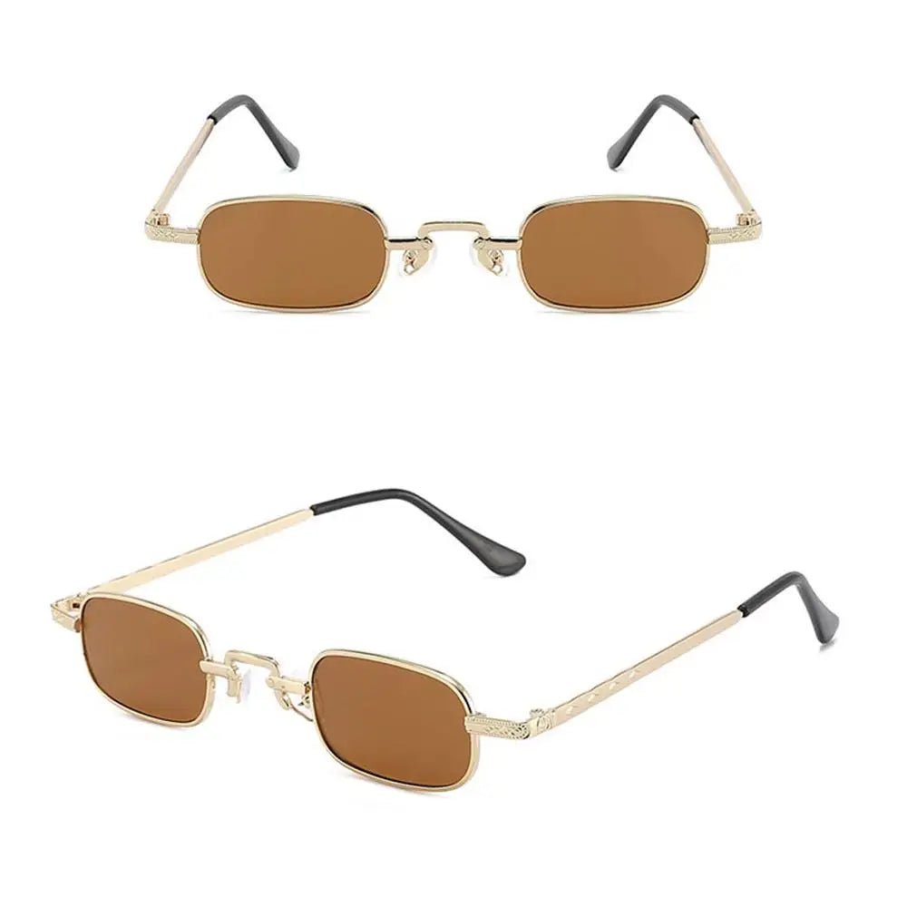 Retro Rectangle Sunglasses Women Brand Designer Small Metal Frame Square Punk Sun Glasses Men Fashion Vintage Oculos De Sol