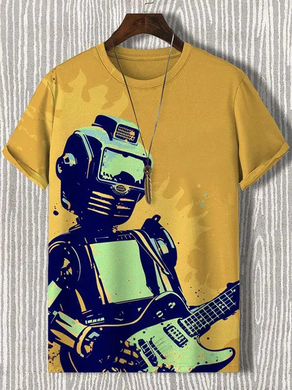 Astronaut T-Shirts Lion Robot Octopus 3D Print Men Women Short Sleeve T Shirt Tops Y2K Harajuku Oversized Tees Men's Clothing