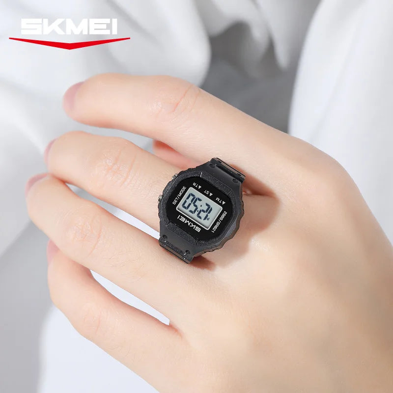 SKMEI 2699 Fashion Women Rings Finger Watches Chronograph LED Party Digital Plastic Watches Lady Rings Jewelry Gift