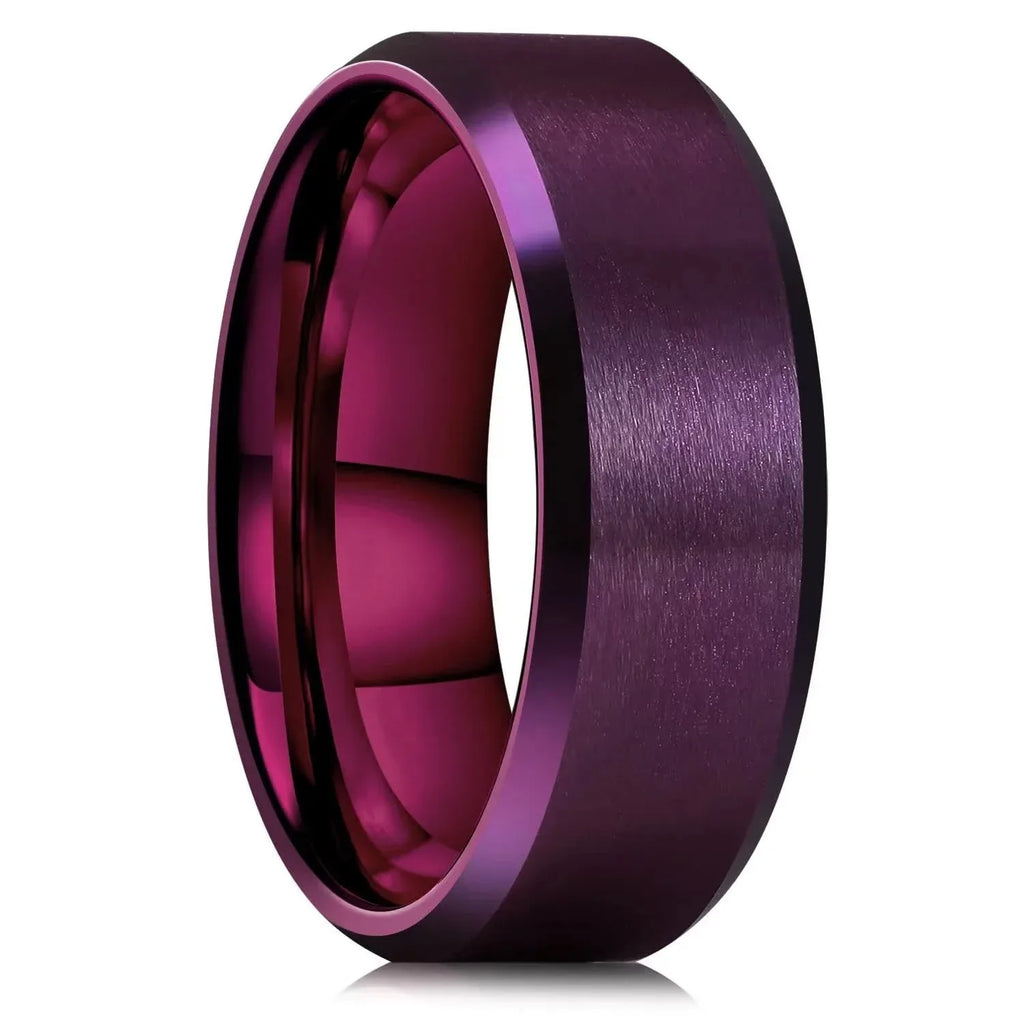 Gold Color Carbon Fiber Inlay Rings For Men, Luxury 8MM Men Gold Color Stainless Steel Rings, Wedding Band Jewelry Drop Shipping
