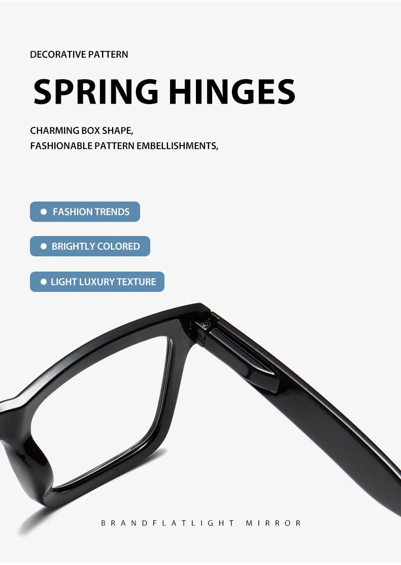Anti Blue Light Reading Glasses for Man Woman Square Full Frame Retro Design Presbyopia Spectacles Lightweight Comfort Fit