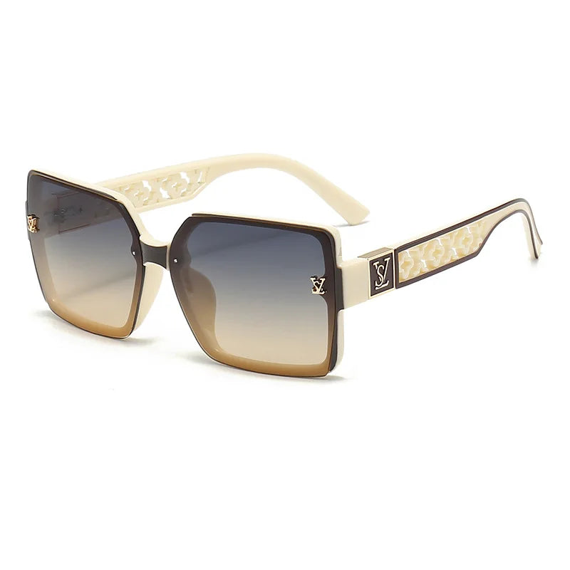 New luxury fashion box sunglasses ladies high sense sunshade sunglasses
