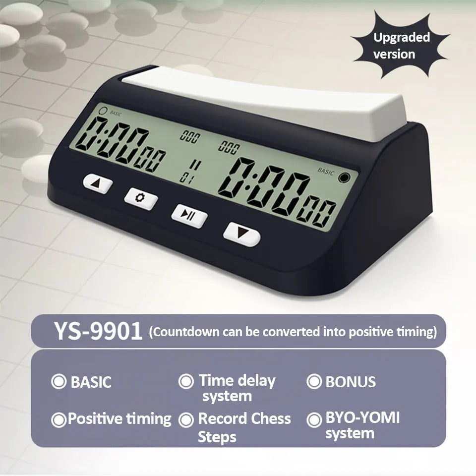 YS9901/YS902 Multipurpose Portable Professional Chess Clock Digital Chess Timer Game Timer Count Up/Down Precise Game Stopwatch