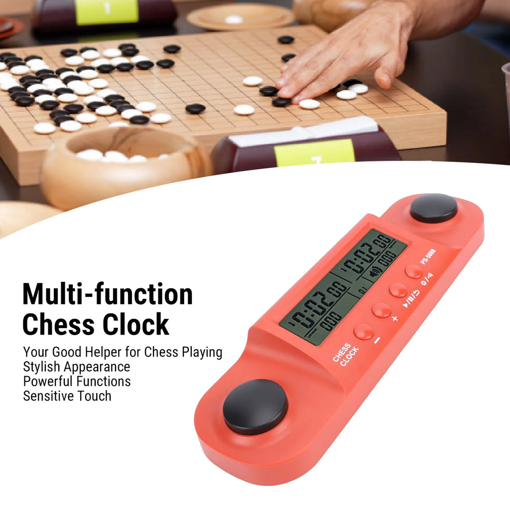 Chess Clock Battery Operated HD Display Chess Timer for International Chess Chinese Chess Competition Portable Game Timer