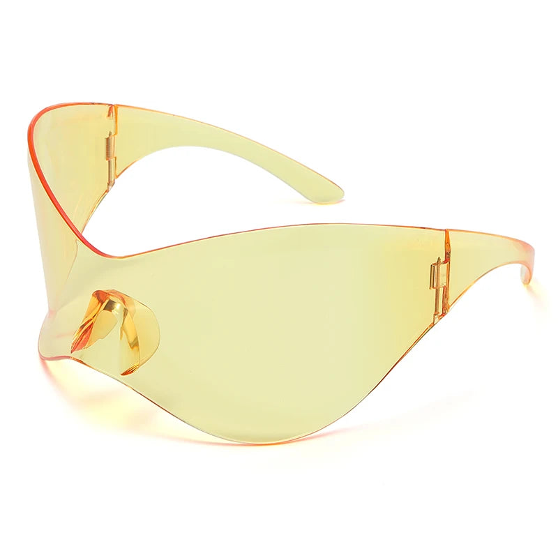 Cycling New Oversized Y2K Punk Rimless Sunglasses Women Men Brand Designer Hip Hop Sport One Piece Sun Glasses Shades Goggles