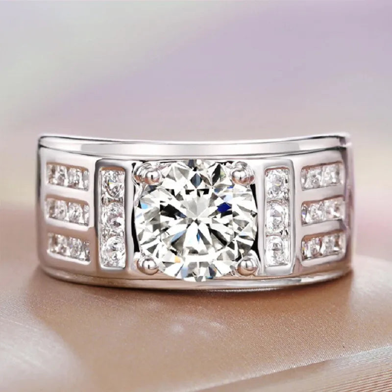925 Sterling Silver Wedding Bands Women Rings with AAA Cubic Zirconia Engagement Proposal Rings Fashion Versatile Jewelry