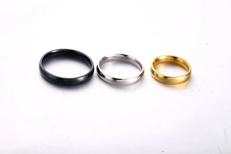 Simple 2mm 4mm 6mm Titanium Ring Women Men Prevent Allergy High Polished Wedding Rings Stainless Steel Couple Finger Jewelry