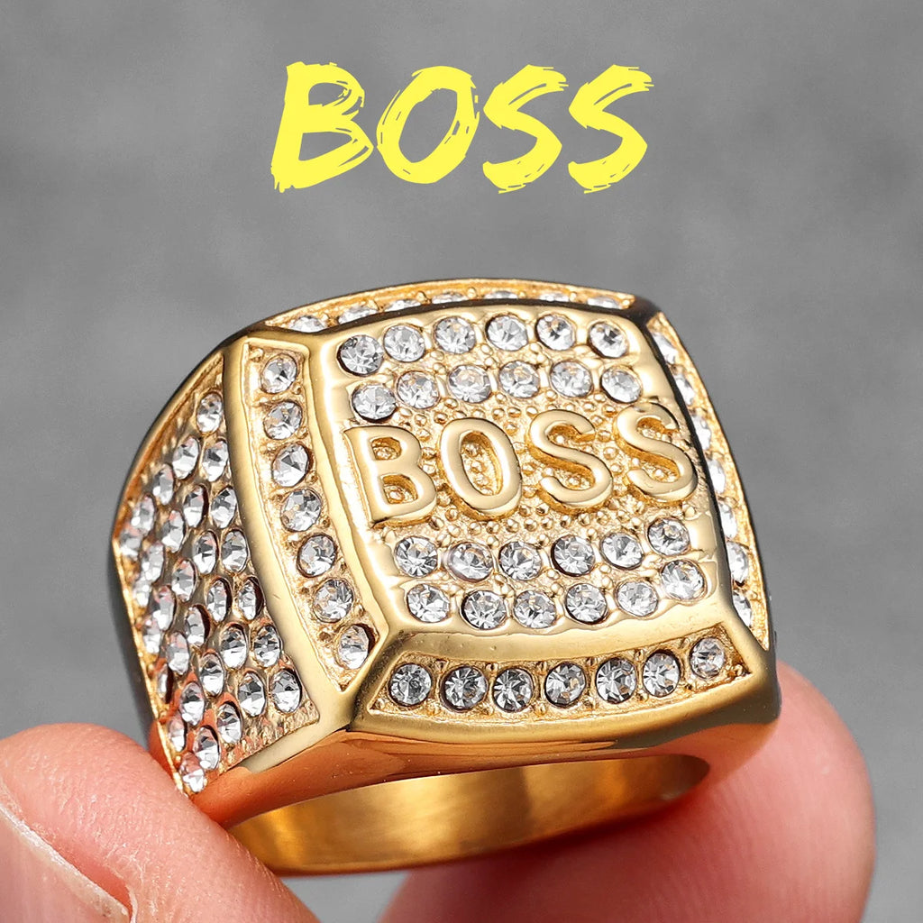 Shiny Gemstone Luxury Stainless Steel Men Rings Punk New In For Male Women Fashion Jewelry Creativity Gift Wholesale Dropshiping