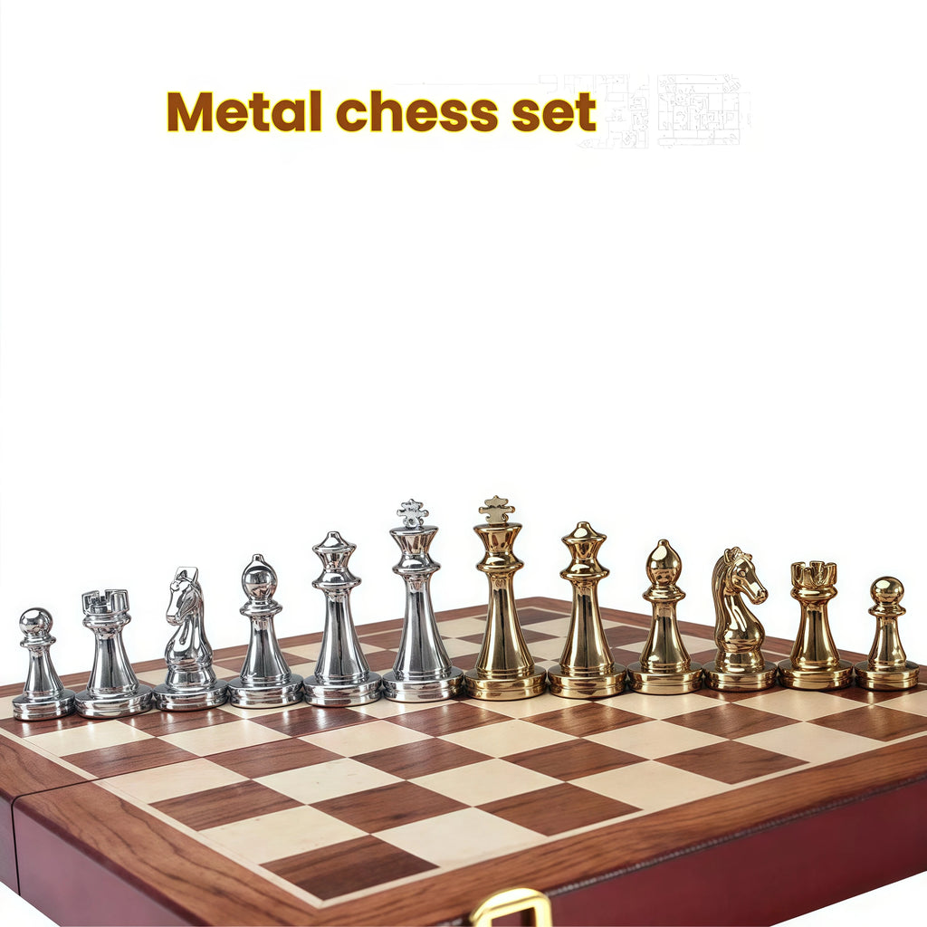Metal Chess Set Exquisite Craftsmanship for Strategic Gameplay Gift and Interest Cultivation