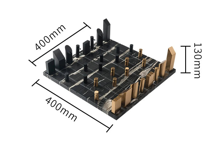 Metal Chess Set Luxury Marble Checkerboard Aluminum Chess Pieces Children Adults Board Games Creative Family Table Games Gifts