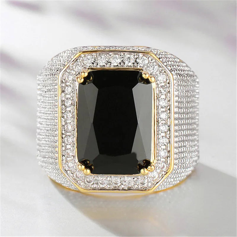 925 Sterling Silver Cubic Zirconia Wedding Rings for Women Luxury Wide Ring Full Bling Iced Out Engagement Trendy Jewelry