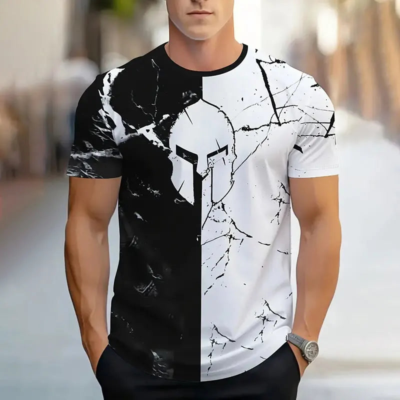 2024 New Fashion Innovative Math Formula Printed Men's Short Sleeve Summer Fresh Men Sports Fitness T Shirt Loose Round Neck Top