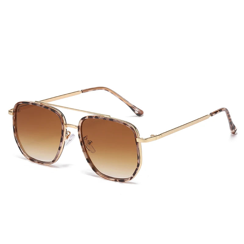 New Square Sunglasses Retro Sun Glasses For Driving Fashionable Double-bar Sun Protection Glasses For Women And Men 2549