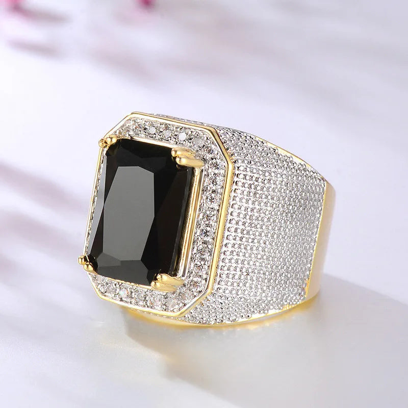 925 Sterling Silver Cubic Zirconia Wedding Rings for Women Luxury Wide Ring Full Bling Iced Out Engagement Trendy Jewelry