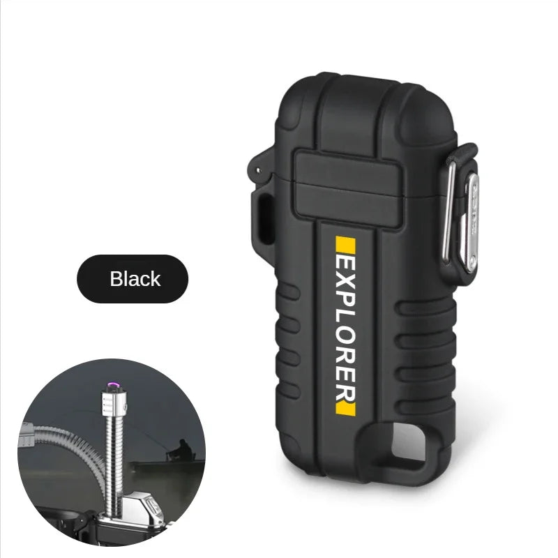NEW USB Tape-C Waterproof Lighter Arc Plasma Lighter 360 Rotation Ignition Outdoor Camping Windproof Lighter Smoking