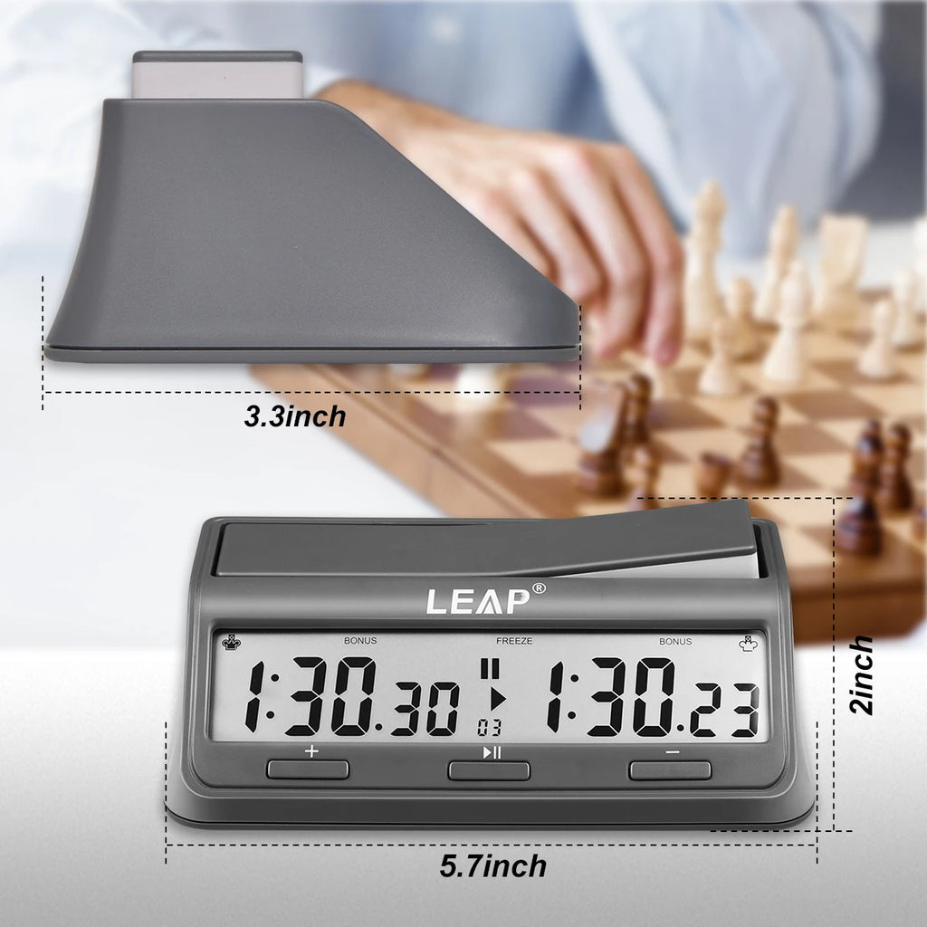 LEAP PQ9921 Chess Clock Digital Chess Timer for Board Games Timer 37 Preset Programme Countdown Bonus/Increment Delay Byo-yomi
