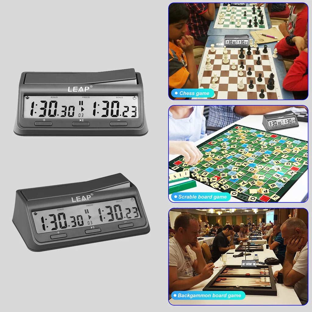 LEAP PQ9921 Chess Clock Digital Chess Timer for Board Games Timer 37 Preset Programme Countdown Bonus/Increment Delay Byo-yomi