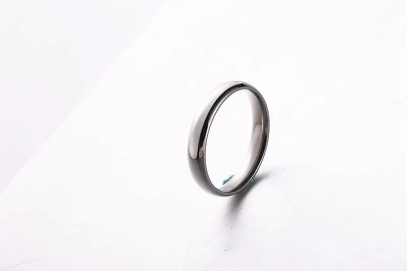 Simple 2mm 4mm 6mm Titanium Ring Women Men Prevent Allergy High Polished Wedding Rings Stainless Steel Couple Finger Jewelry