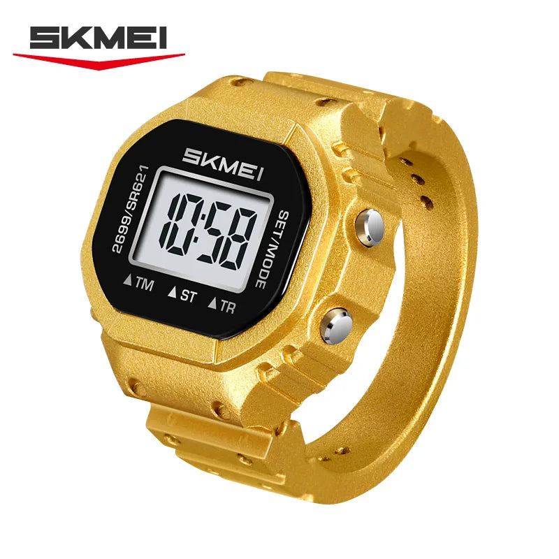 SKMEI 2699 Fashion Women Rings Finger Watches Chronograph LED Party Digital Plastic Watches Lady Rings Jewelry Gift