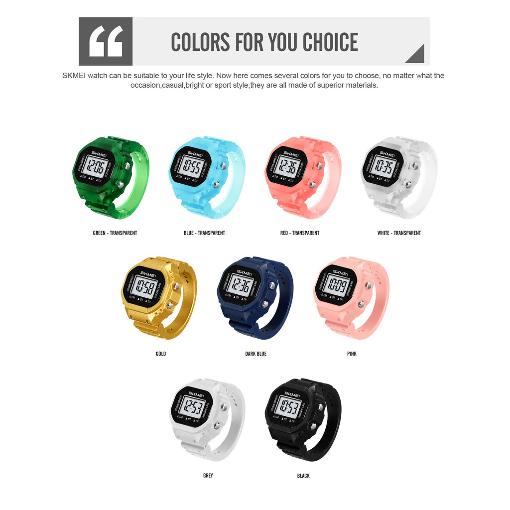 SKMEI 2699 Fashion Women Rings Finger Watches Chronograph LED Party Digital Plastic Watches Lady Rings Jewelry Gift