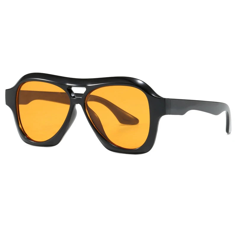 Retro Double Beam Sunglasses Women Brand Designer Glasses New Ins Fashion Personalized Gradient Eyewear Men Eyeglasses UV400