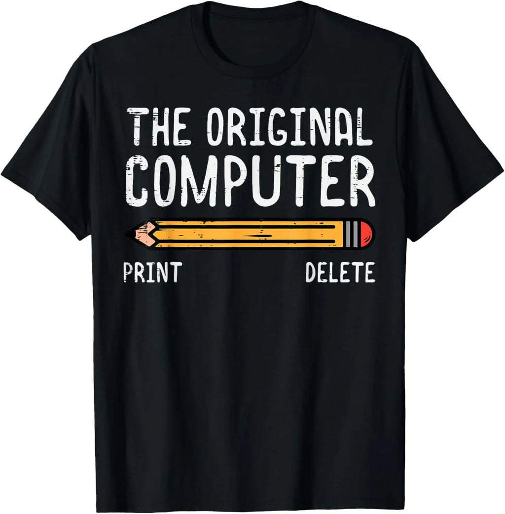 Funny and Satirical Computer Programmer Pencil Pattern T-shirt Print Tshirt Women Clothing Fashion Summer Streetwear Personality
