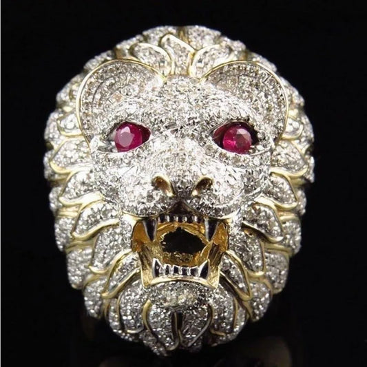 New domineering men's ring, creative lion head shape hot-selling jewelry in Europe and America