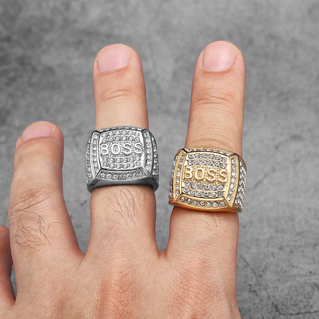 Shiny Gemstone Luxury Stainless Steel Men Rings Punk New In For Male Women Fashion Jewelry Creativity Gift Wholesale Dropshiping