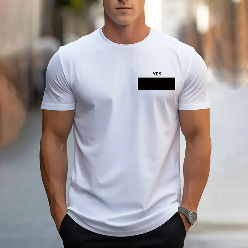 2024 New Fashion Innovative Math Formula Printed Men's Short Sleeve Summer Fresh Men Sports Fitness T Shirt Loose Round Neck Top