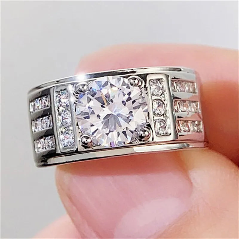 925 Sterling Silver Wedding Bands Women Rings with AAA Cubic Zirconia Engagement Proposal Rings Fashion Versatile Jewelry