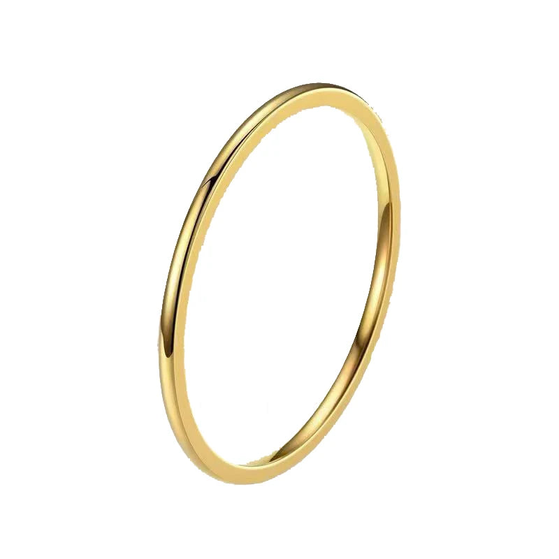 Stainless Steel Rings Gold Color/Silver ColorAnti-allergy Smooth Simple Wedding Couples Rings Bijouterie