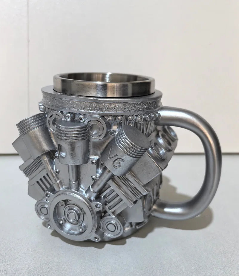 V8 Engines Stainless Steel Coffee Mug Creative Resin Water Cup Funny V6 Engines Wine Cup Coffee Cup Water Container Accessories