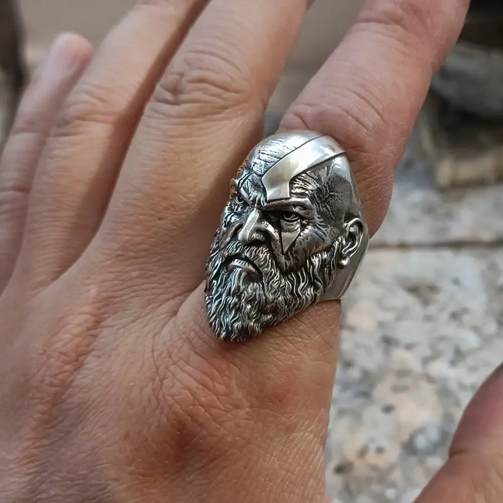 God of War Kuiye Kratos Ring Fashion Personality Mighty Opening Ring European and American Retro Finger and Hand Jewelry