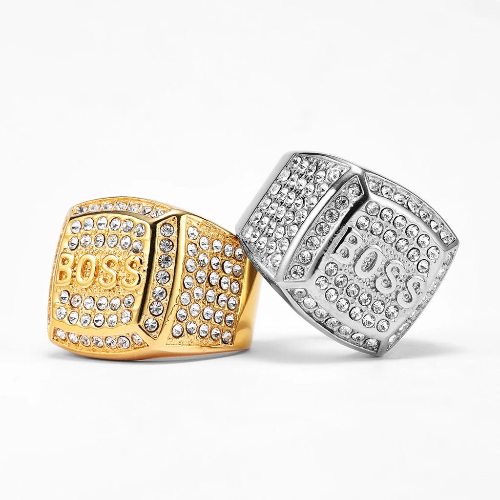 Shiny Gemstone Luxury Stainless Steel Men Rings Punk New In For Male Women Fashion Jewelry Creativity Gift Wholesale Dropshiping