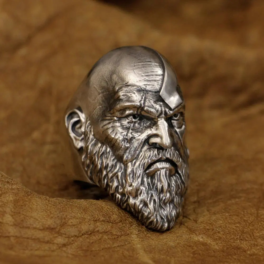 God of War Kuiye Kratos Ring Fashion Personality Mighty Opening Ring European and American Retro Finger and Hand Jewelry
