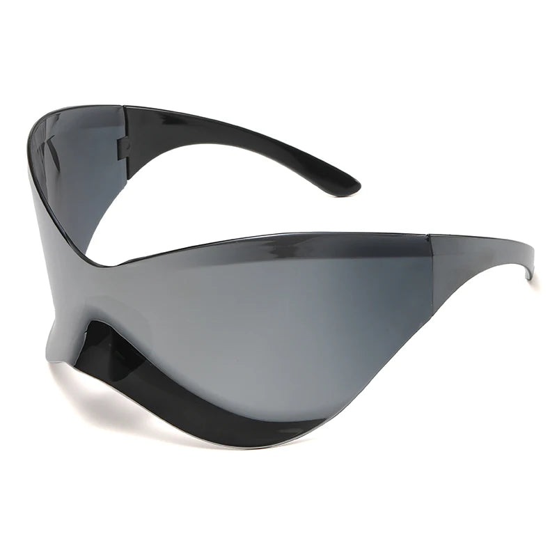 Cycling New Oversized Y2K Punk Rimless Sunglasses Women Men Brand Designer Hip Hop Sport One Piece Sun Glasses Shades Goggles