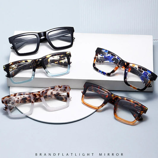 Anti Blue Light Reading Glasses for Man Woman Square Full Frame Retro Design Presbyopia Spectacles Lightweight Comfort Fit