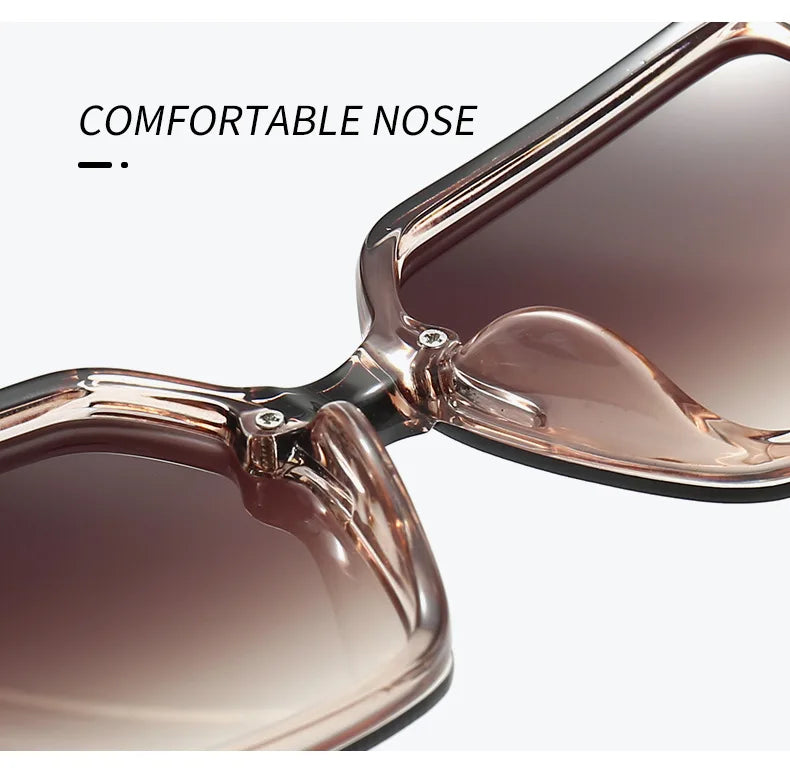 New luxury fashion box sunglasses ladies high sense sunshade sunglasses