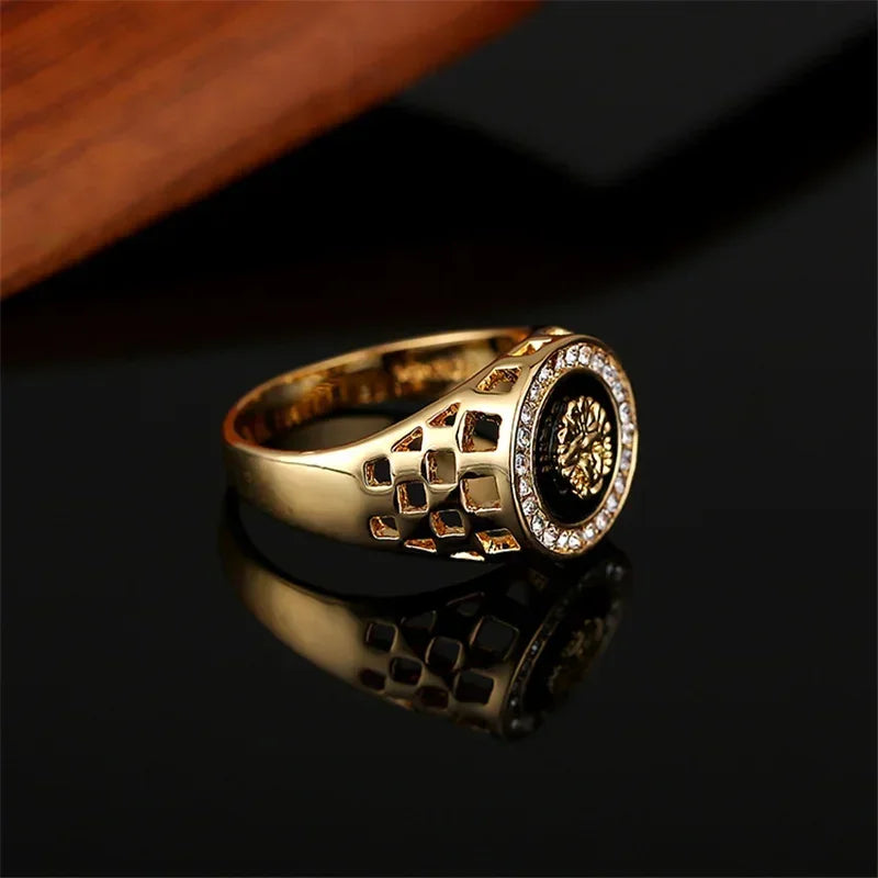 Medusa Ring for Men Inlaid with Zircon Fashion Domineering Rings Female Punk Style Jewelry Gifts Wholesale