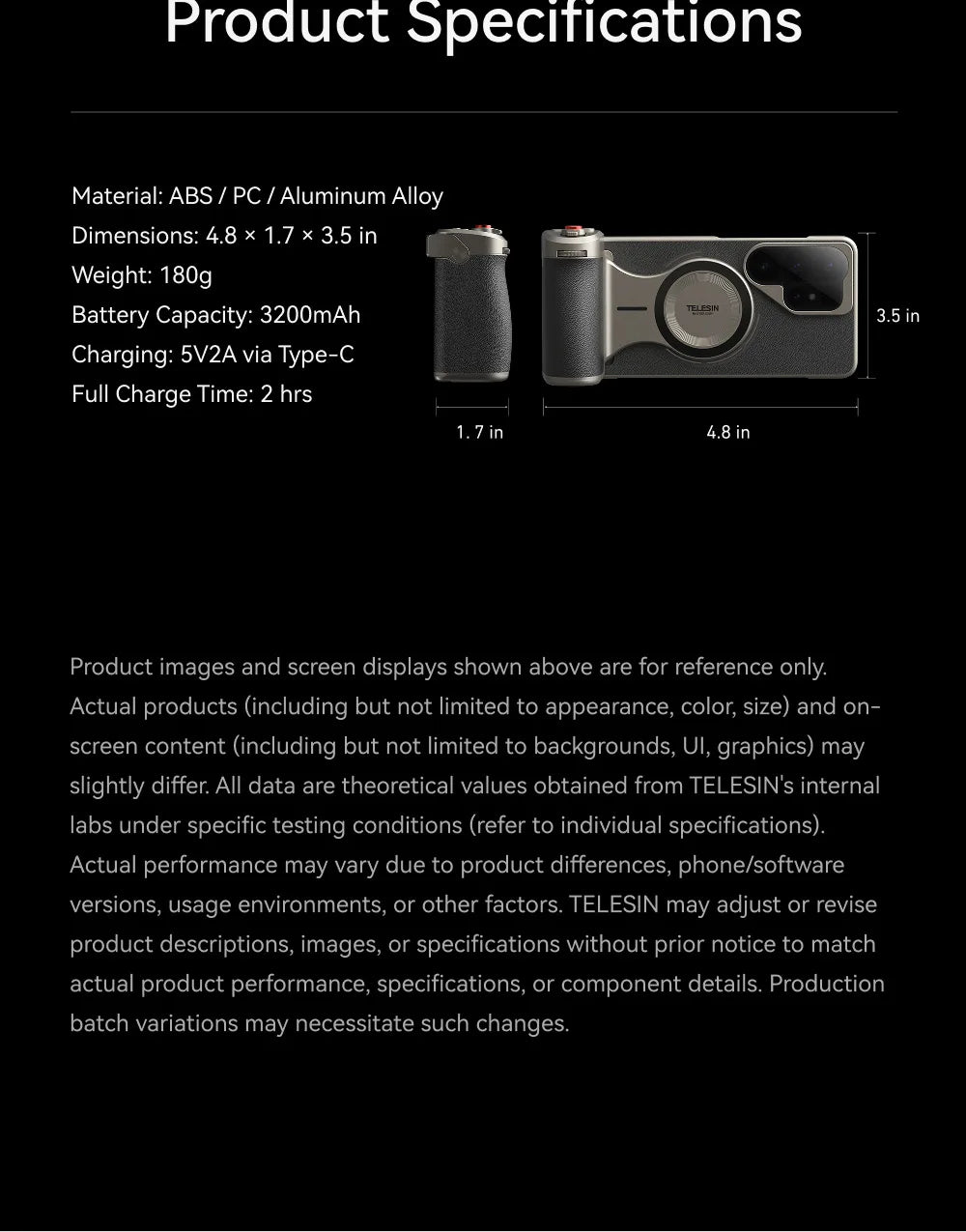 TELESIN Master Grip Kit for SAMSUNG S26 Ultra Magnetic Phone Camera Grip 3200mAh Battery Wireless Charging ND Filter Fill light