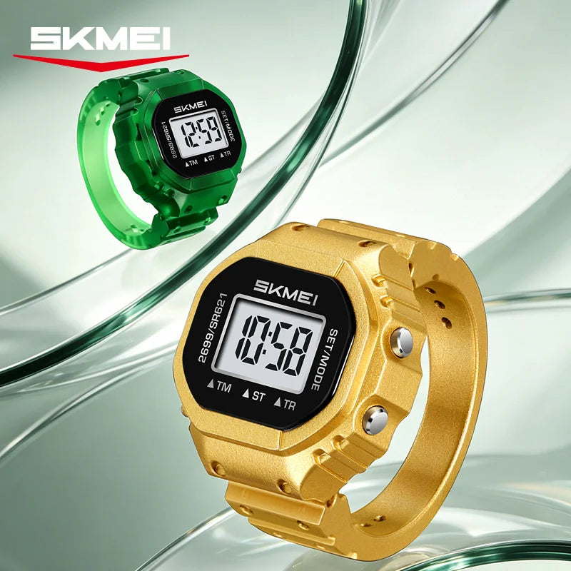 SKMEI 2699 Fashion Women Rings Finger Watches Chronograph LED Party Digital Plastic Watches Lady Rings Jewelry Gift