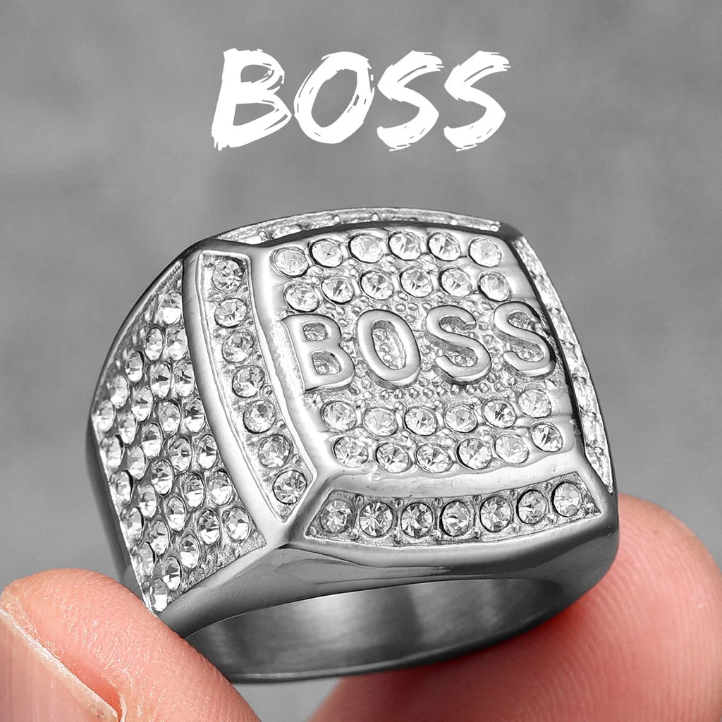 Shiny Gemstone Luxury Stainless Steel Men Rings Punk New In For Male Women Fashion Jewelry Creativity Gift Wholesale Dropshiping